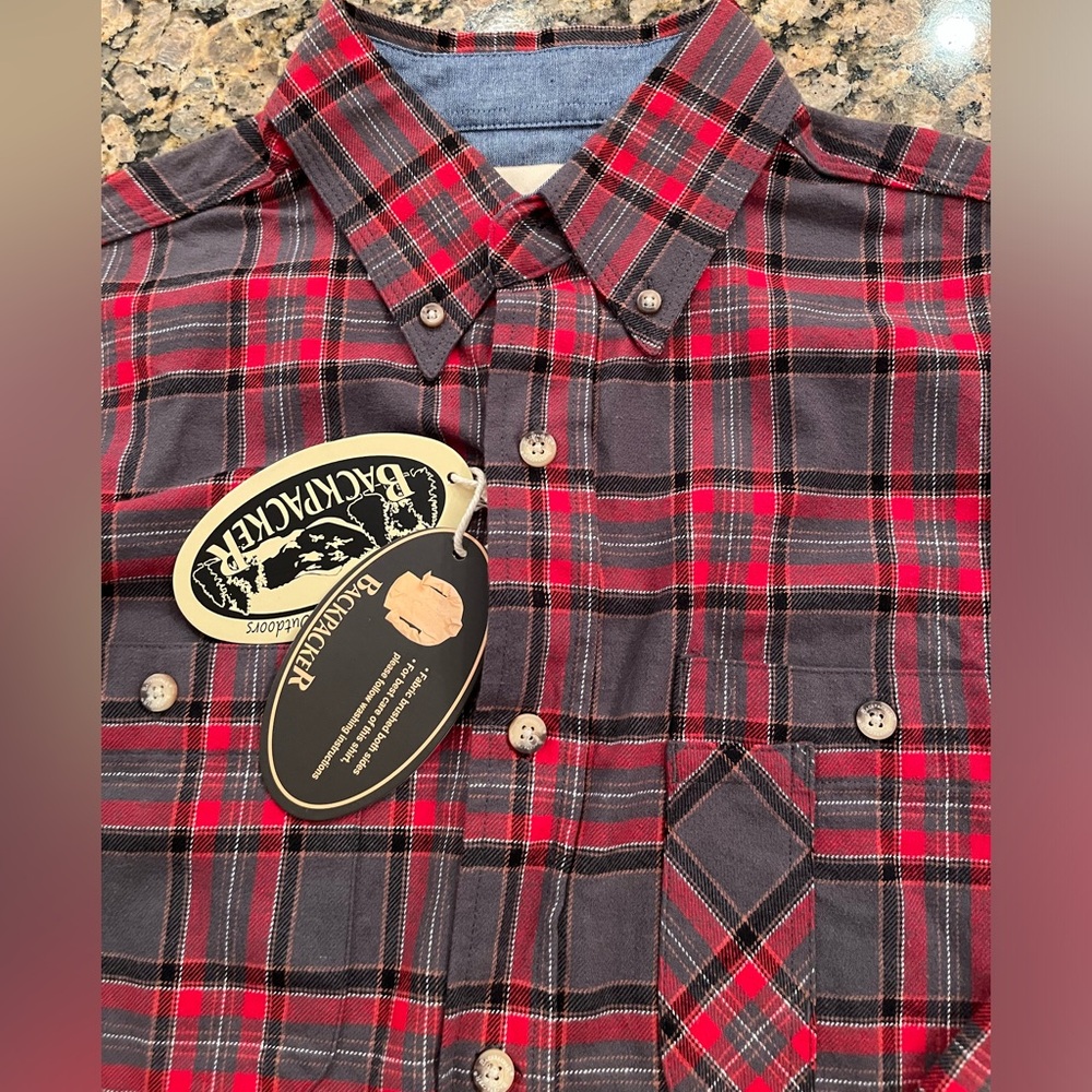 ☃️NWT Men's 100% Cotton Plaid heavy duty flannel size L